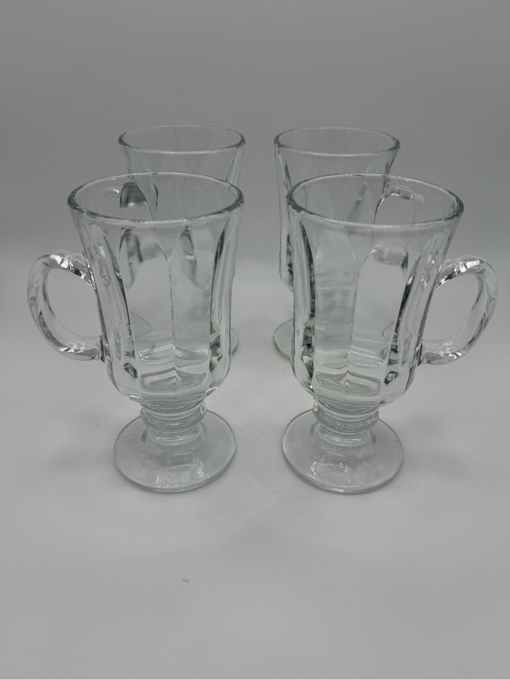 Libby Milano Style Classic Clear Glass Irish Coffee Mugs - Set of 4